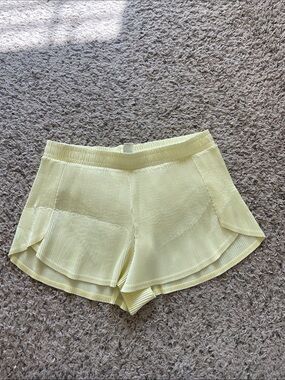 all in motion Pale Yellow Ribbed Athletic Lounge Shorts